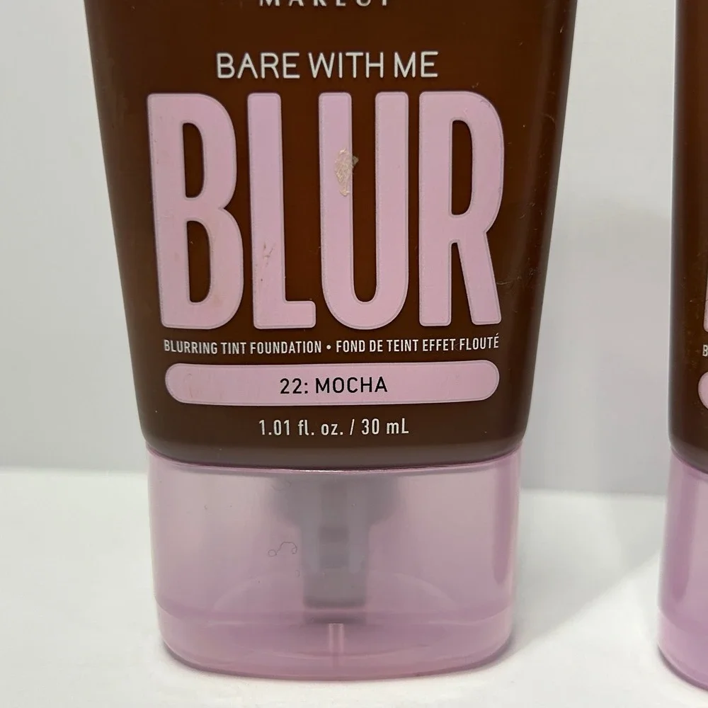 NYX Bare With Me Blur Blurring Tint Foundation 22 Mocha Lot of 2 1.01oz 30ml NEW